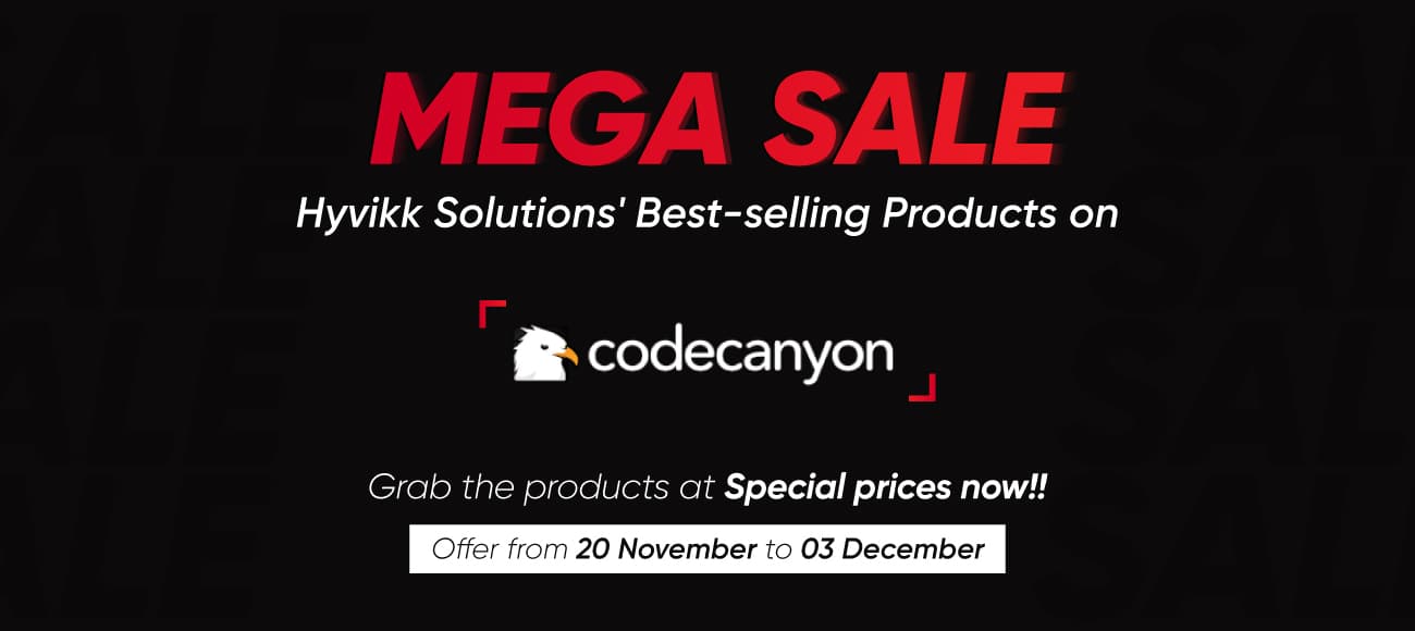 Unlock Big Savings: The CodeCanyon Sale on Hyvikk Solutions' Products Is Here!